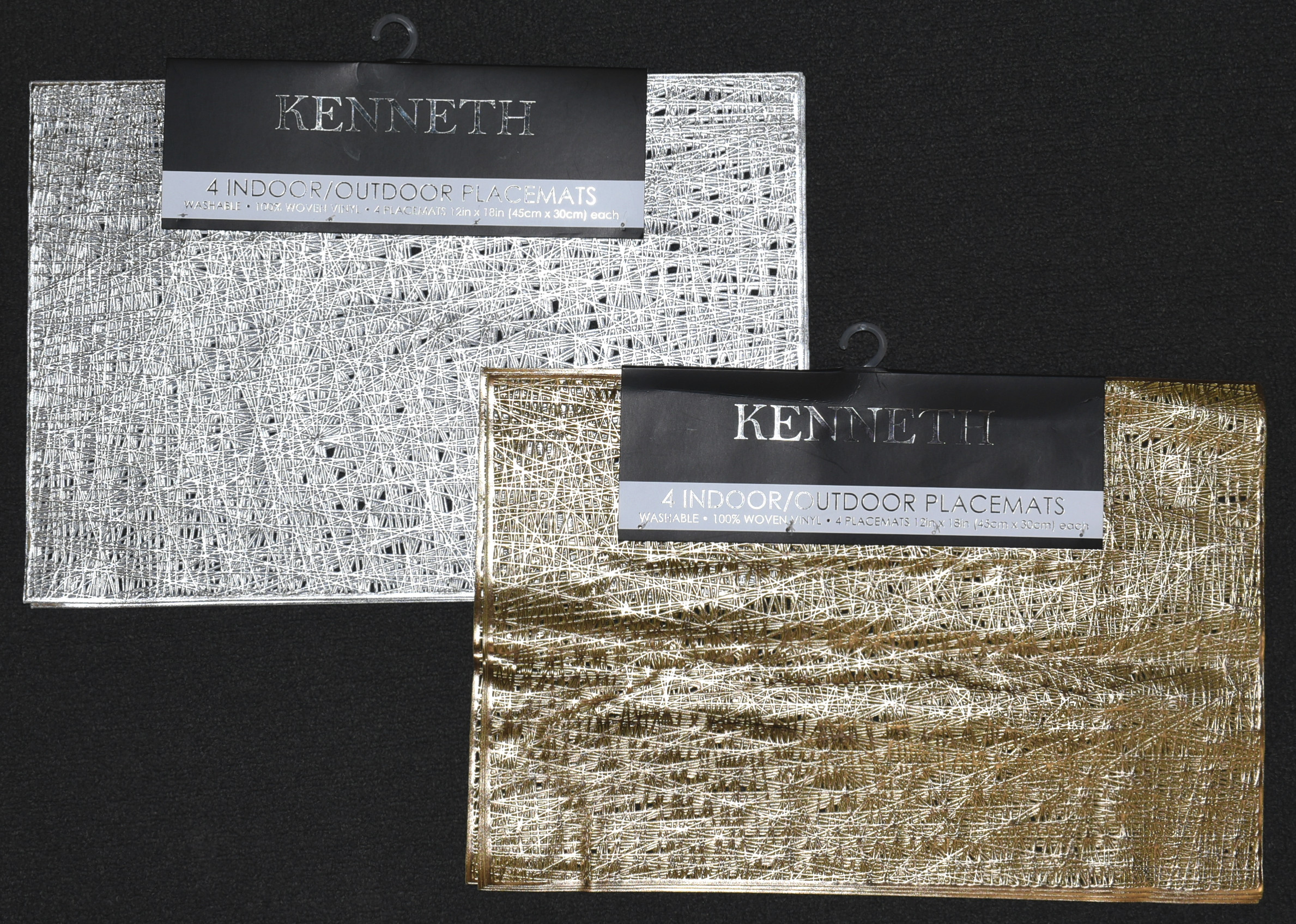 PLACEMATS 4PC SET,  METALLIC ASSORTED