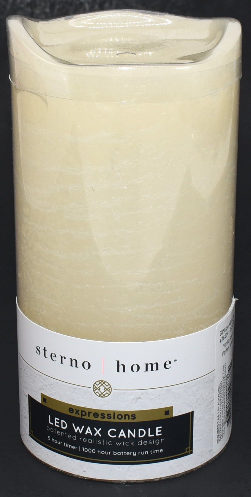 CANDLE, FLAMELESS, 3X6, RUSTIC,  CREAM, PILLAR