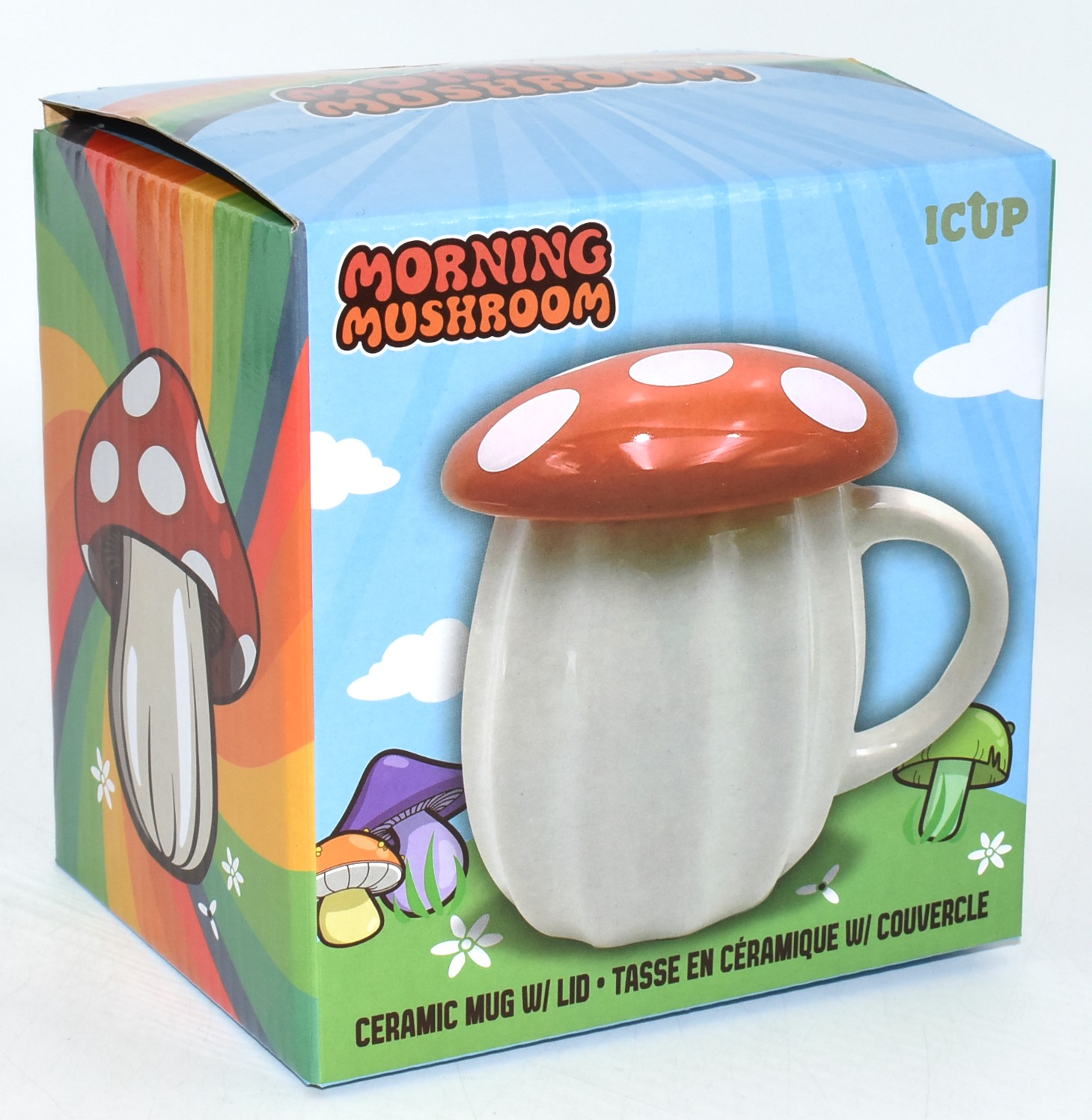 MUG, 14OZ, MUSHROOM MOLDED, WITH LID