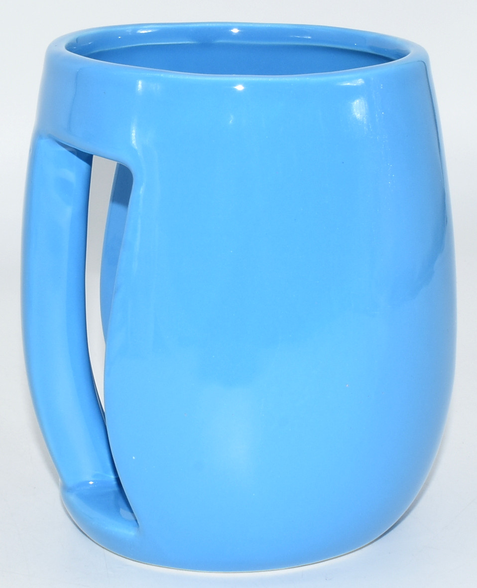 MUG, INVERTED C HANDLE, BLUE,  STONEWARE
