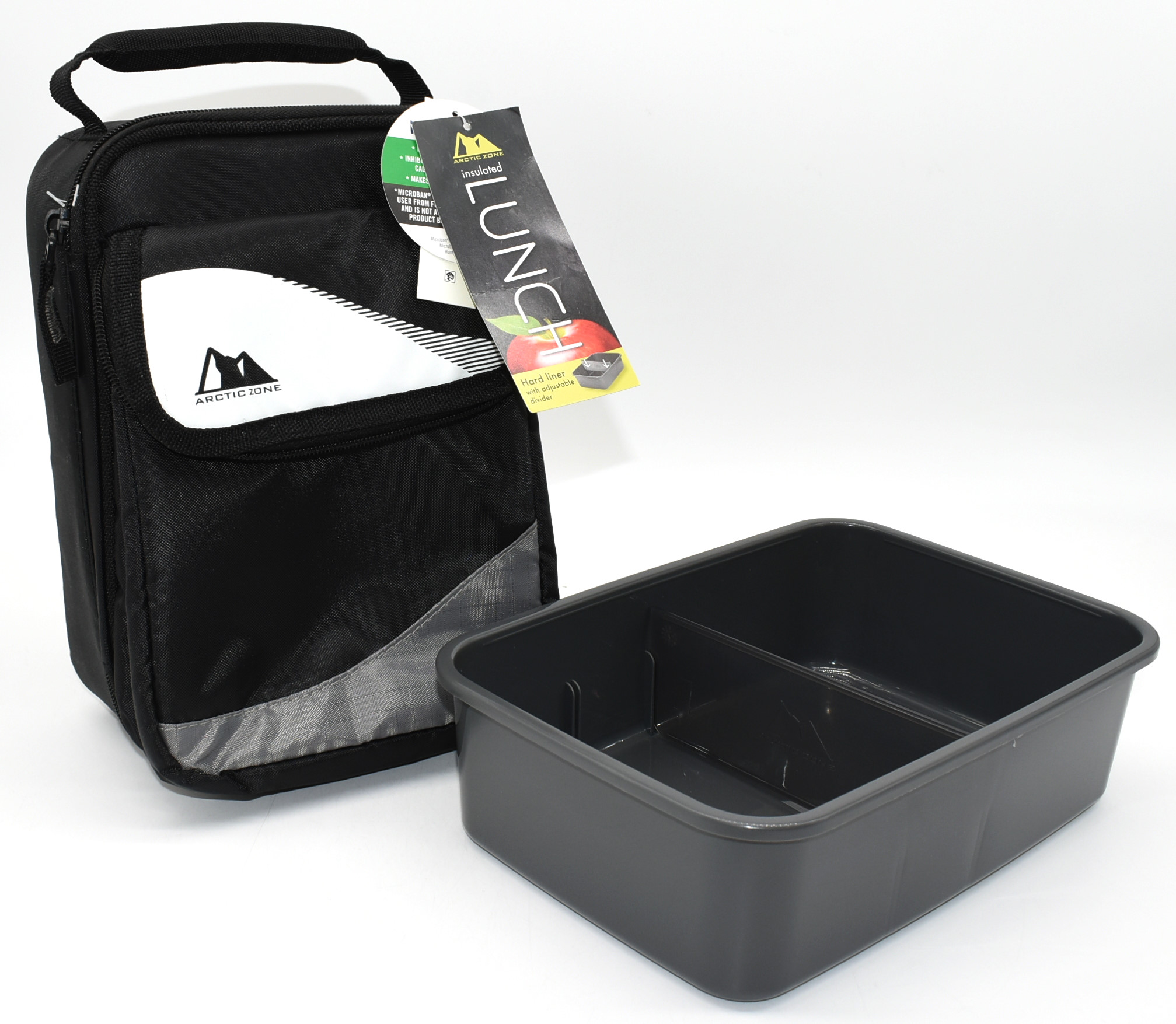 LUNCH BAG INSULATED EXPANDABLE HARD BODY BLACK