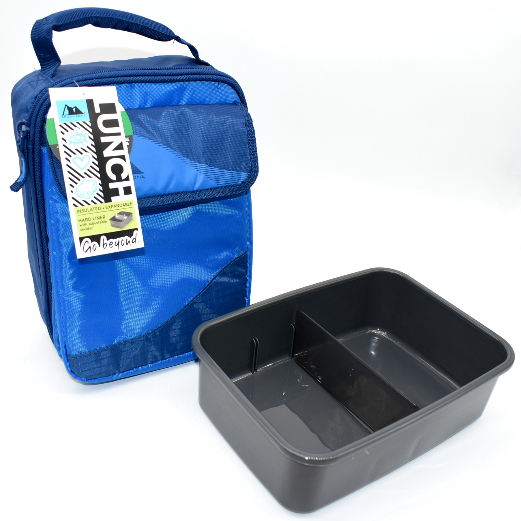 LUNCH BAG INSULATED EXPANDABLE HARD BODY BLUE