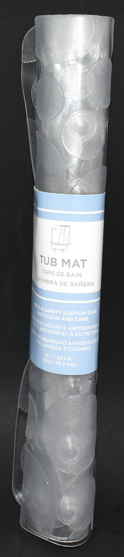 TUB MAT RECTANGLE DOTS CLEAR 15.7X29.1