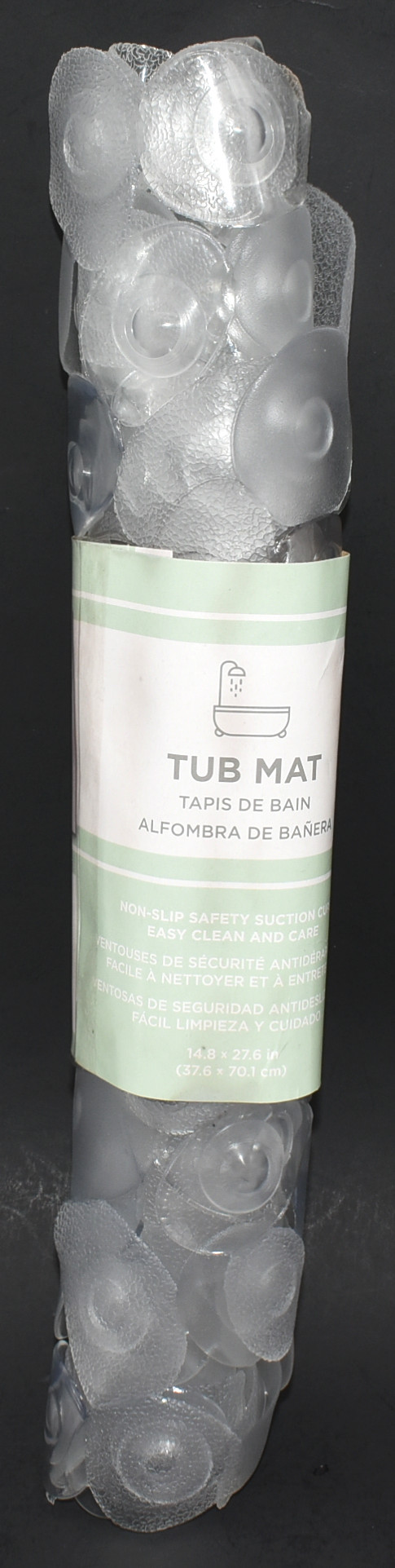 TUB MAT OVAL CLEAR STONES 14.8X27.6