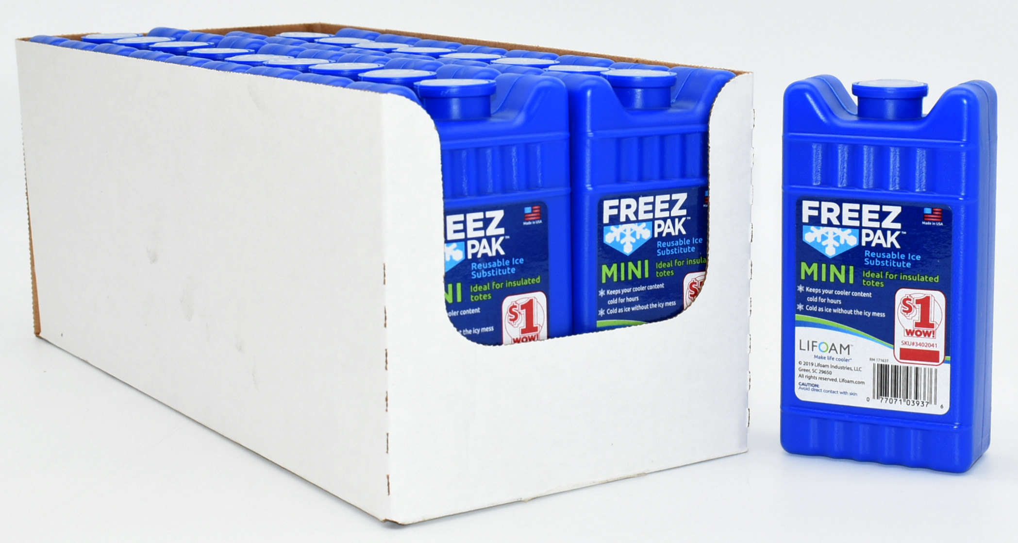 FREEZEPAK MINI 3.5X1.5X6.75 P.P.$1.00 18PK PDQ