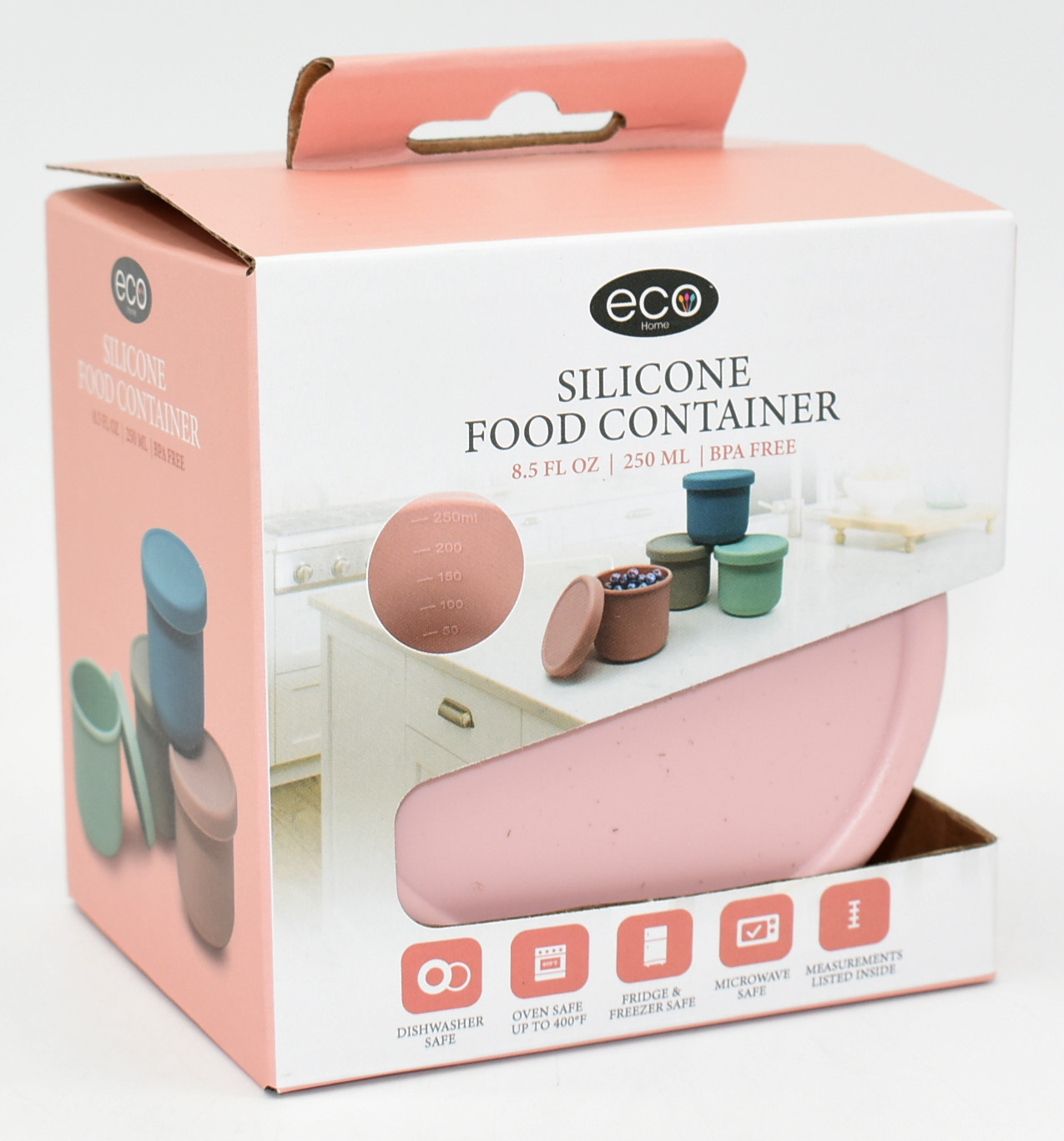 FOOD STORAGE,  ROUND,  SILICONE 8.5 OZ,  SHELL PINK