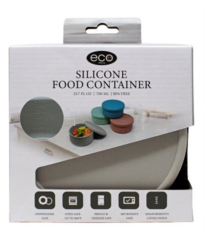 FOOD STORAGE,  ROUND,  SILICONE 24 OZ,  GREY