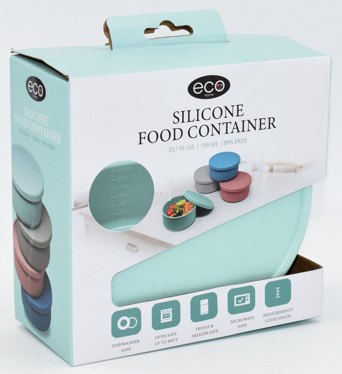 FOOD STORAGE,  ROUND,  SILICONE 24 OZ,  SEAFOAM GREEN