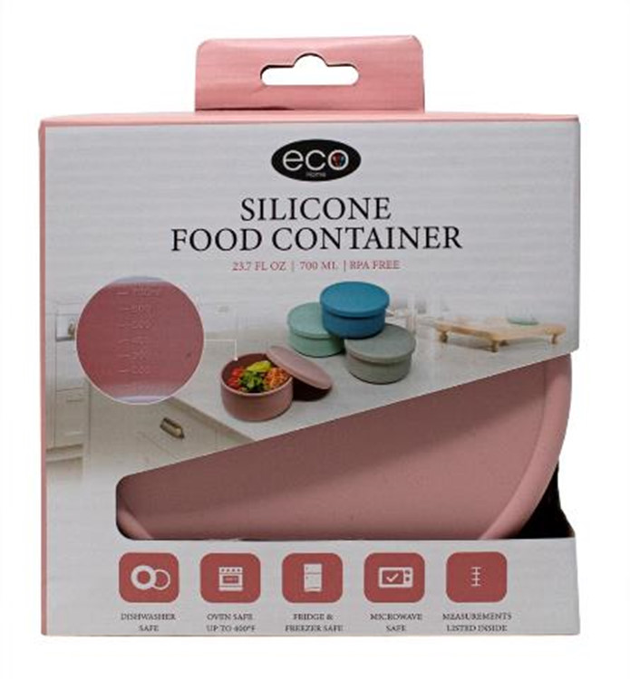 FOOD STORAGE,  ROUND,  SILICONE 24 OZ,  SHELL PINK