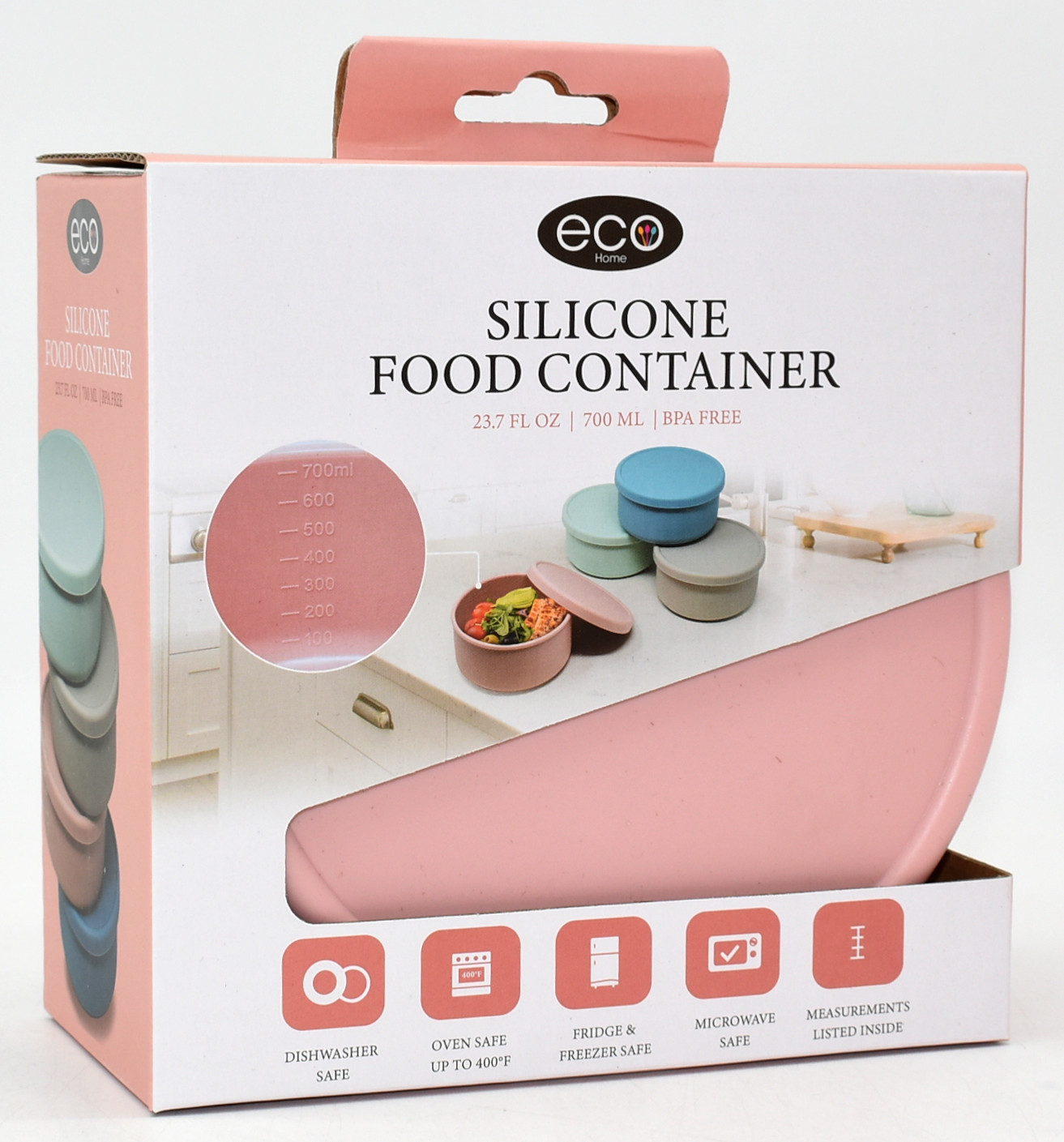 FOOD STORAGE,  ROUND,  SILICONE 24 OZ,  SHELL PINK