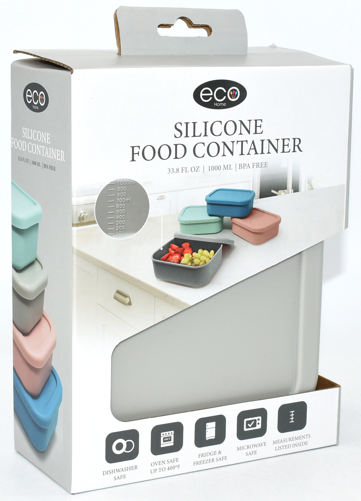 FOOD STORAGE,  6X3X10,  SILICONE CONTAINER,  GRAY