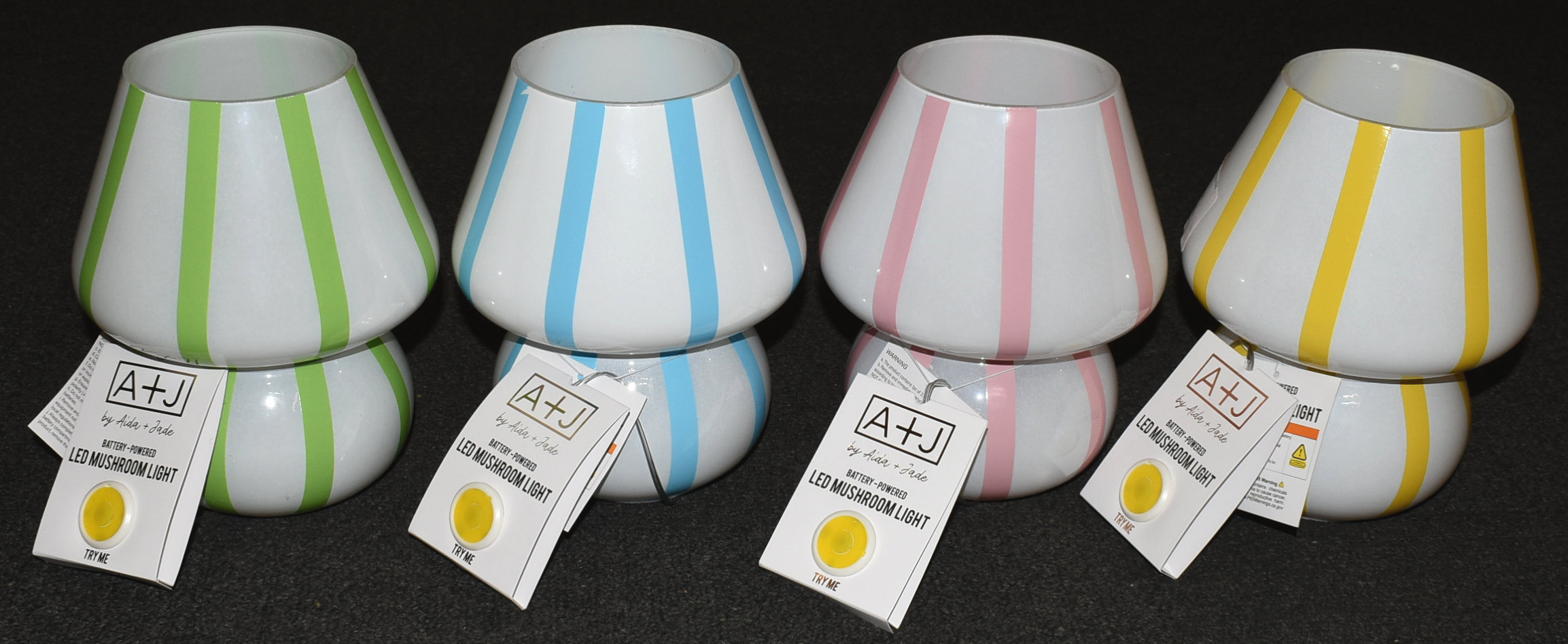 LAMP, 5.9X7.48IN, ASST.BLUE, PINK GREEN, YELLOW, BATTERY OPERATED