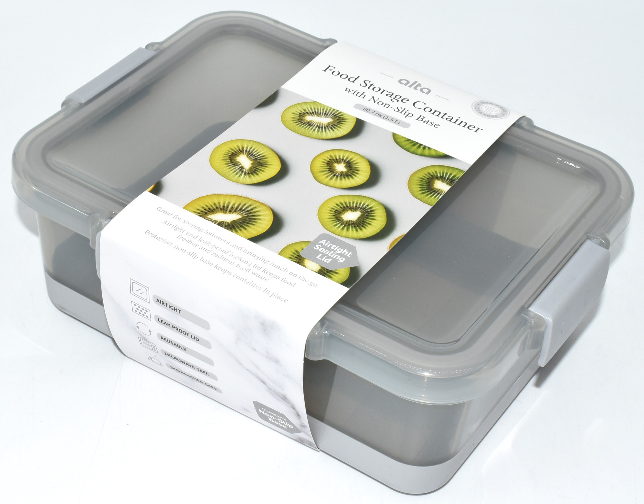 CONTAINER,  FOOD STORAGE,  51 OZ AIRTIGHT,  GREY,  NON SLIP