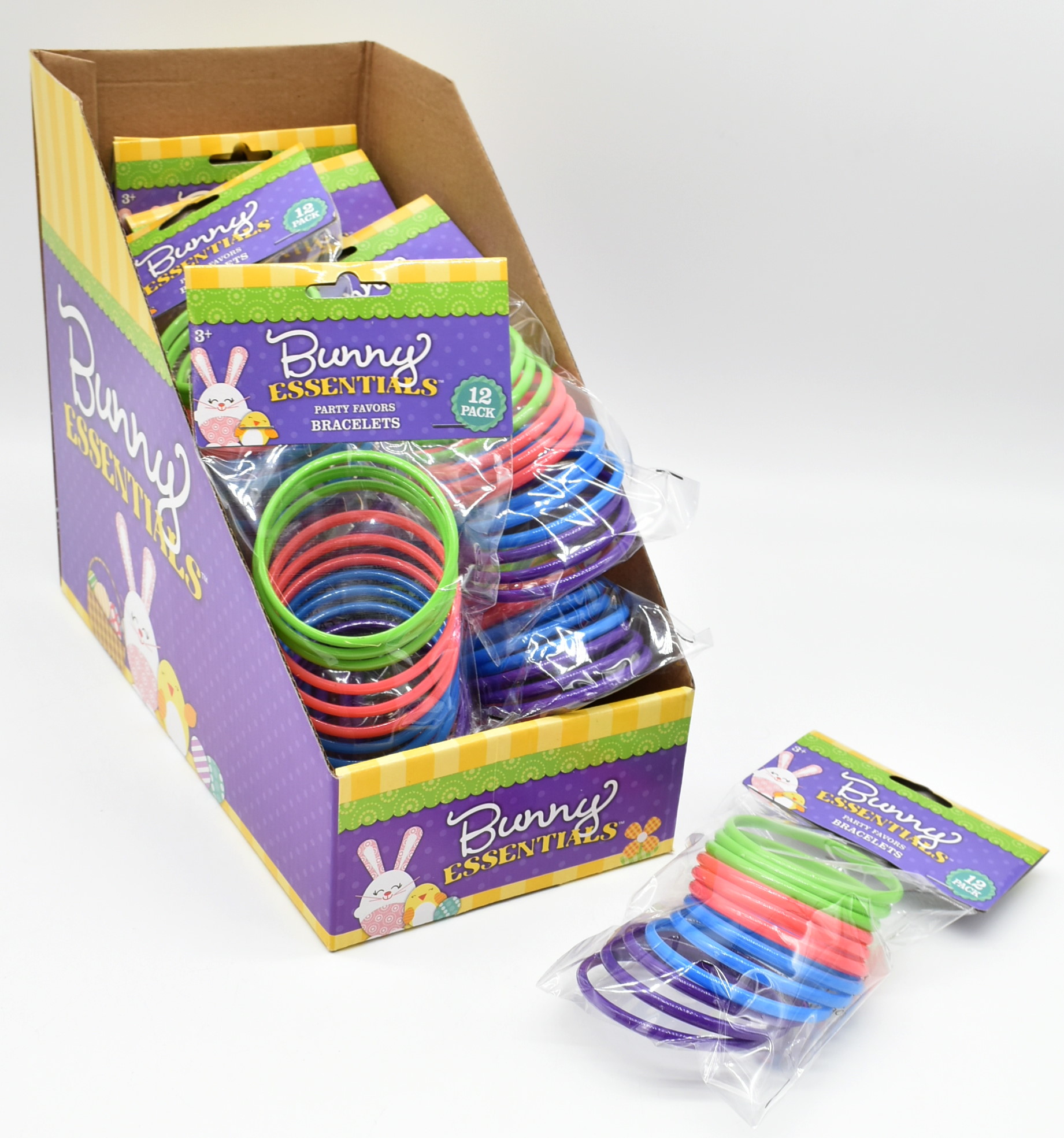 BRACELETS,  12PK,  EASTER,  PDQ ASST COLOR