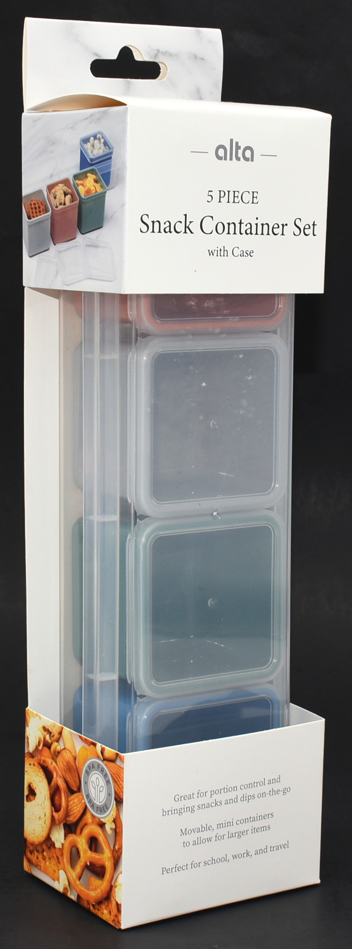 FOOD STORAGE,  SNACK CONTAINER,  4 SECTION,  DIVIDED,  ASSORTED