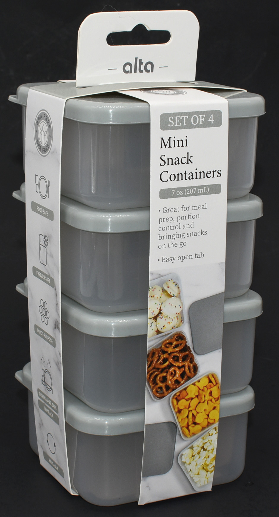 FOOD STORAGE,  4 PK,  7 OZ,  MINI SNACK,  GLITTER,  DOVE