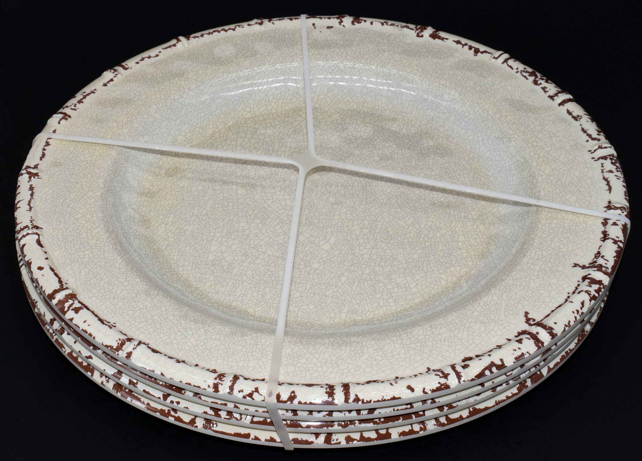 DINNER PLATES 4PC SET, BAMBOO WHITE