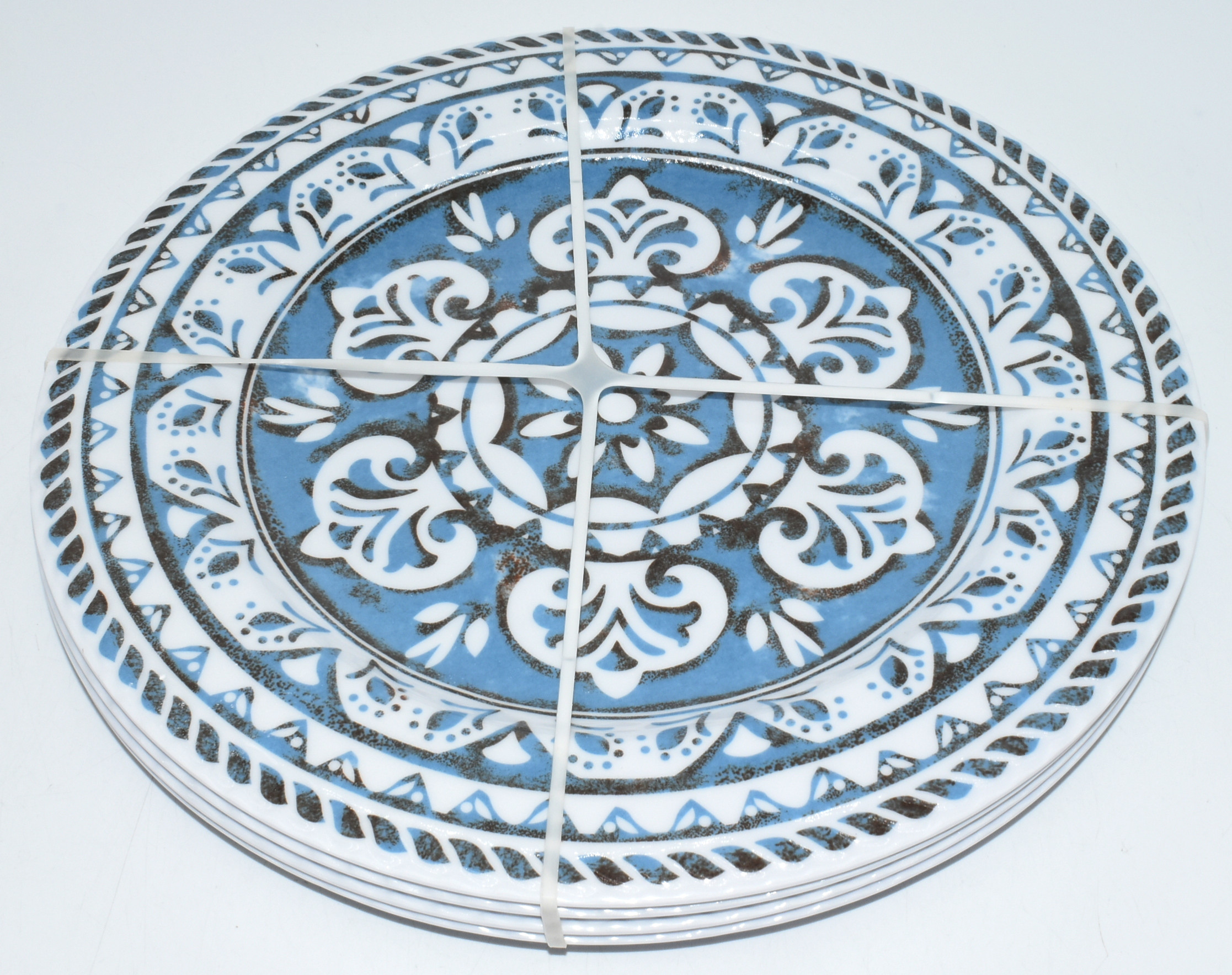 DINNER PLATES 4PC SET, BLUE,  HOMESTEAD