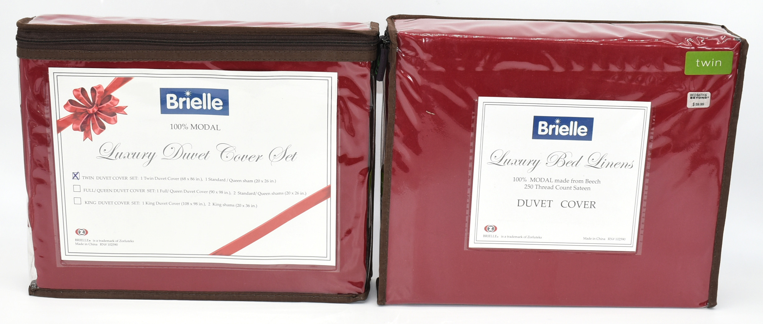 DUVET COVER SET,  2 PC,  1 COVER 1 SHAM,  TWIN,  SATEEN,  DARK RED