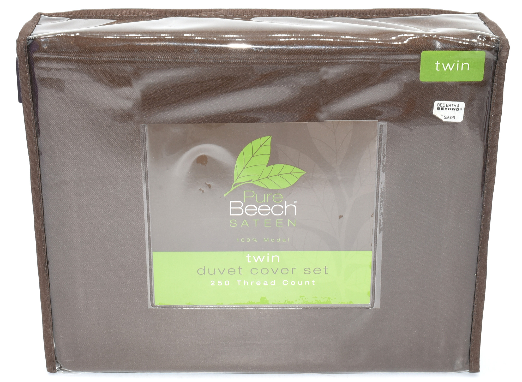 DUVET COVER SET,  2 PC,  1 COVER 1 SHAM,  TWIN,  SATEEN,  BROWN