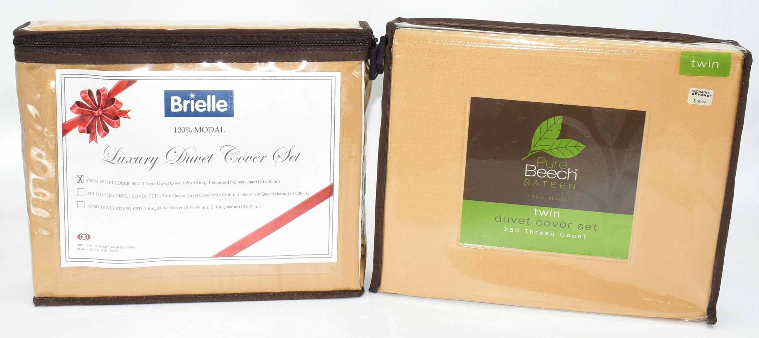 DUVET COVER SET,  2 PC,  1 COVER 1 SHAM,  TWIN,  SATEEN,  CAMEL