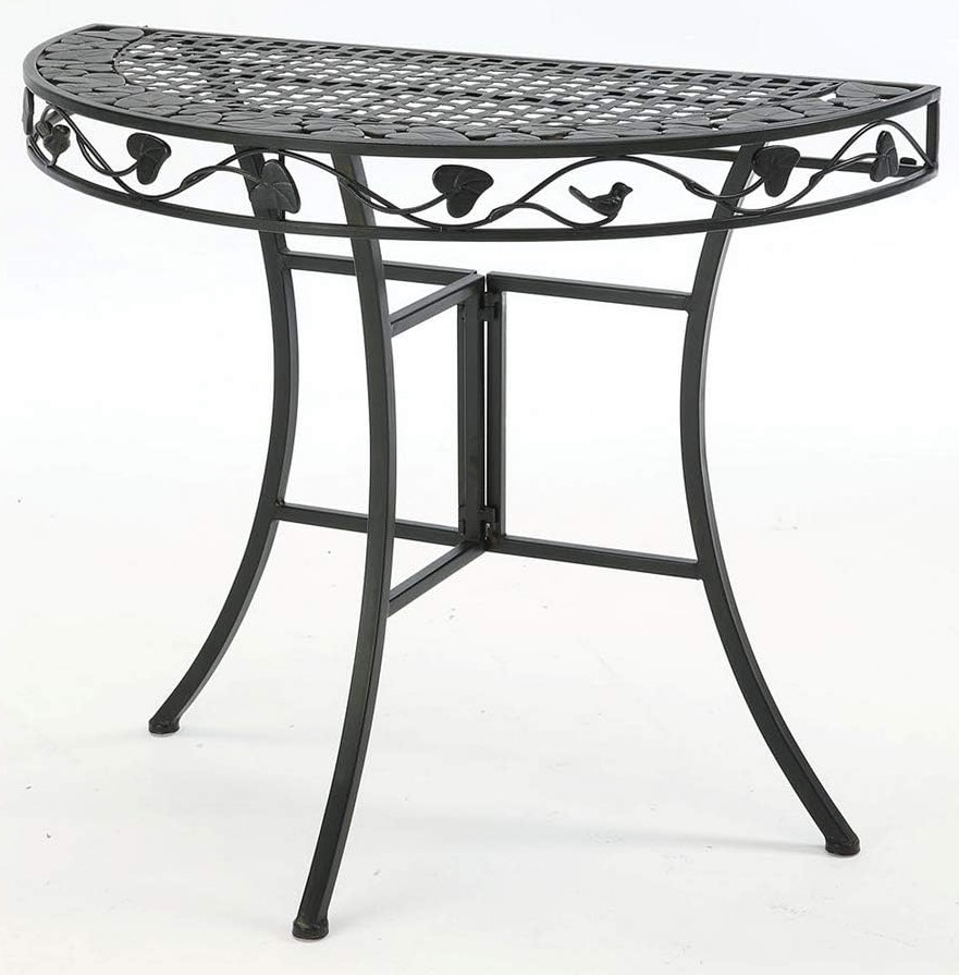 TABLE,  HALF ROUND,  36X36X30,  METAL,  OUTDOOR,  MESA BROWN, RTA
