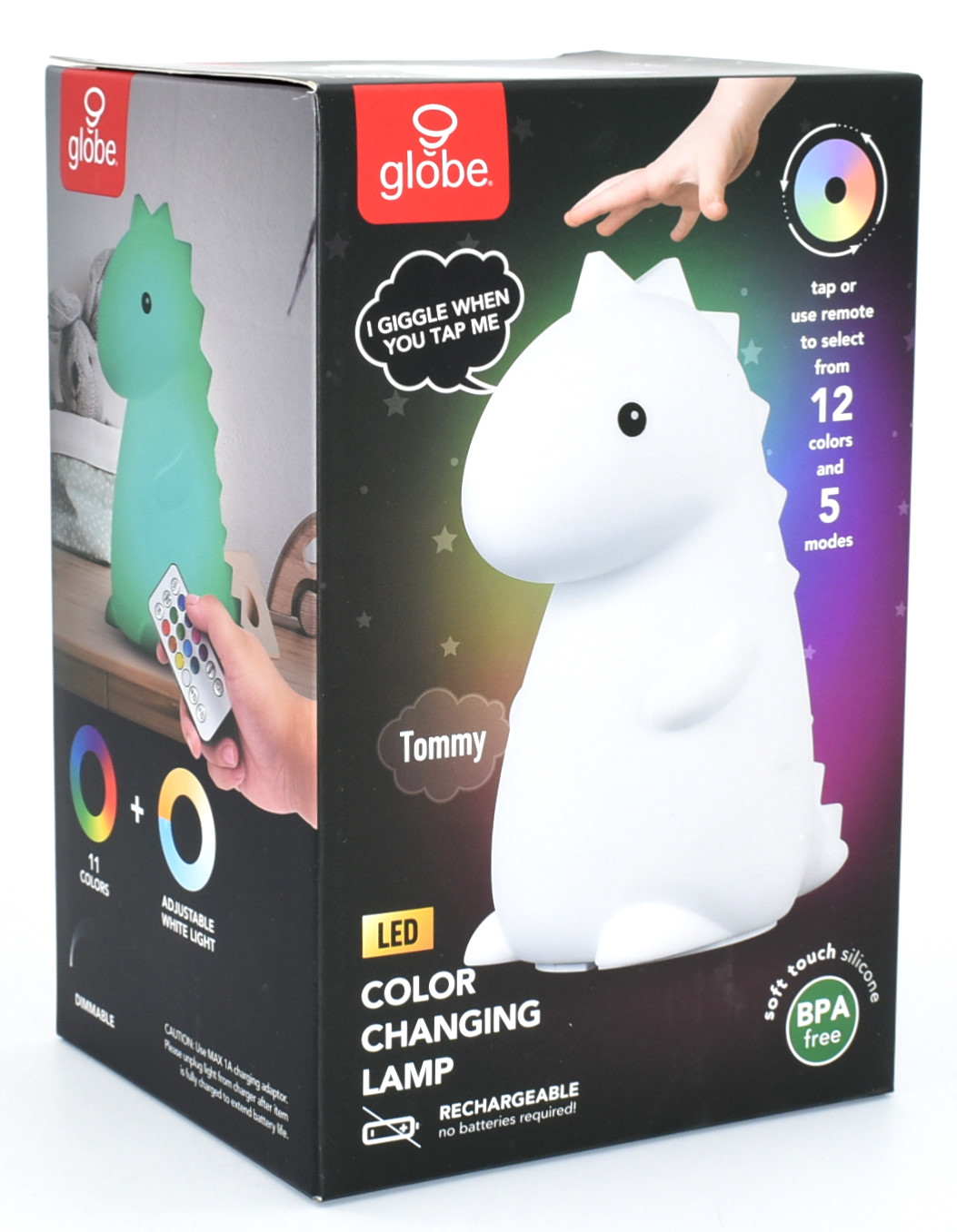 LAMP, TAP, LED, 8.74H, KIDS, DINO,  COLOR CHANGING, FULL COLOR BOX