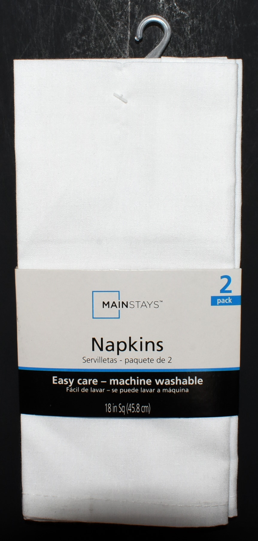 NAPKINS,  2 PK,  FABRIC,  WHITE,  MAINSTAYS