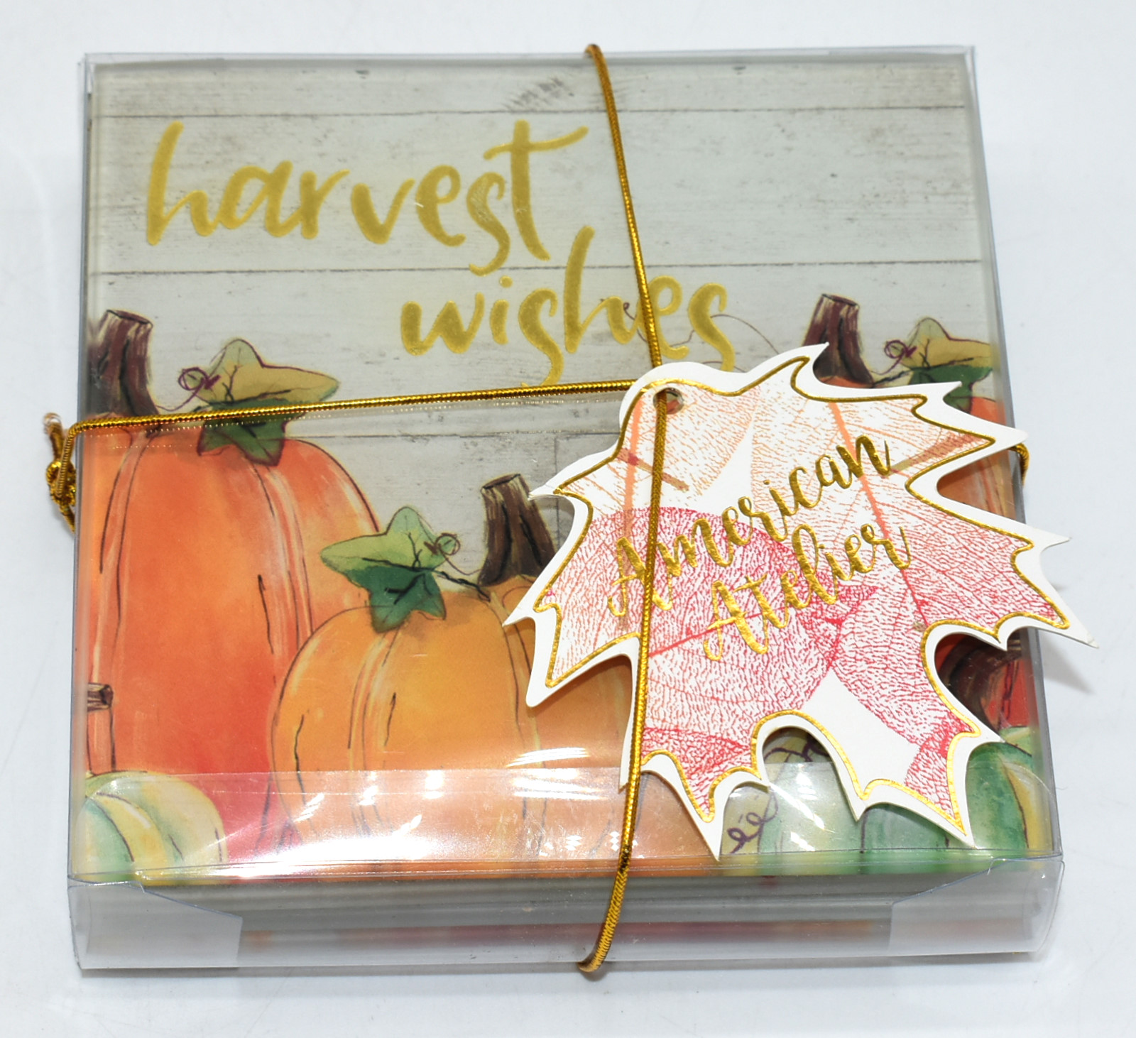 COASTERS, 4PC SET, 4.33IN, AUTUMN BLESSING, GOLD, ROSS STORES