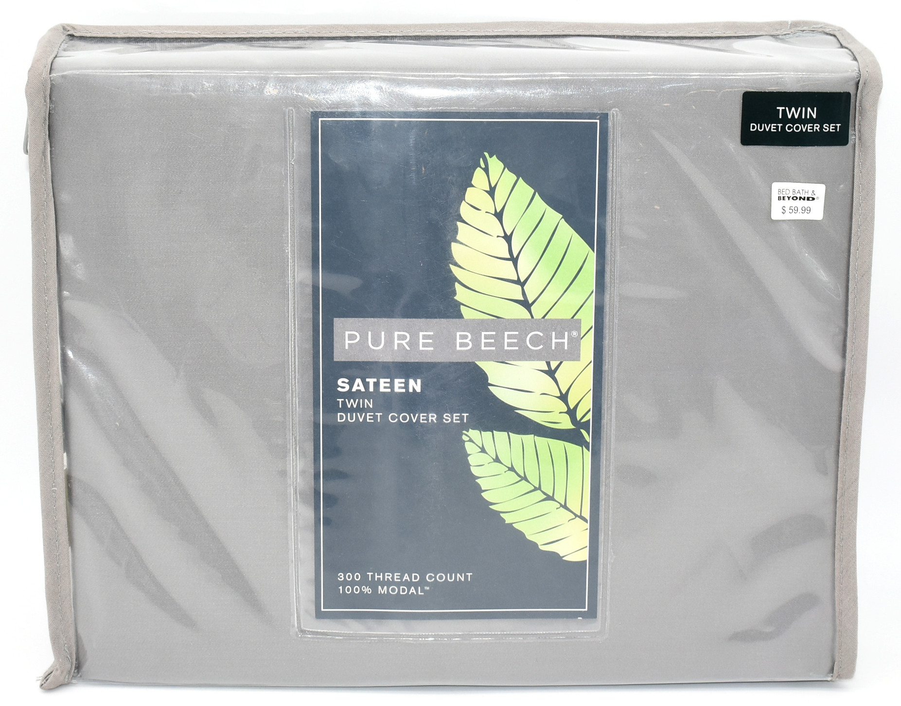DUVET COVER SET,  2 PC,  1 COVER 1 SHAM,  TWIN,  SATEEN,  GREY
