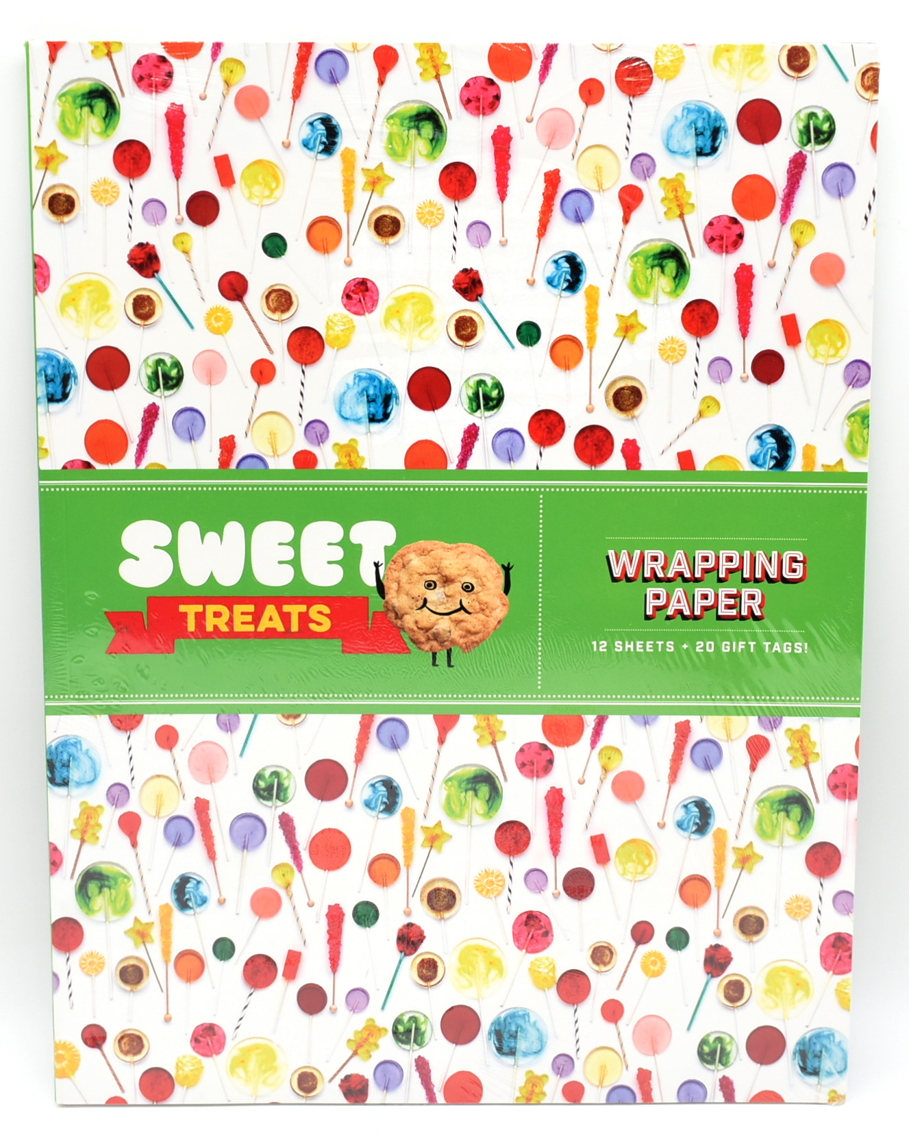 WRAPPING PAPER, SWEET TREATS,  12 SHEETS, 20.5X27IN, 20 TAGS