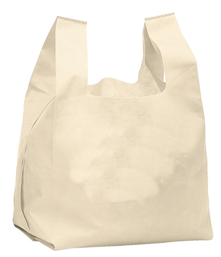 GROCERY BAG,  REUSABLE,  WITH HANDLES,  BEIGE