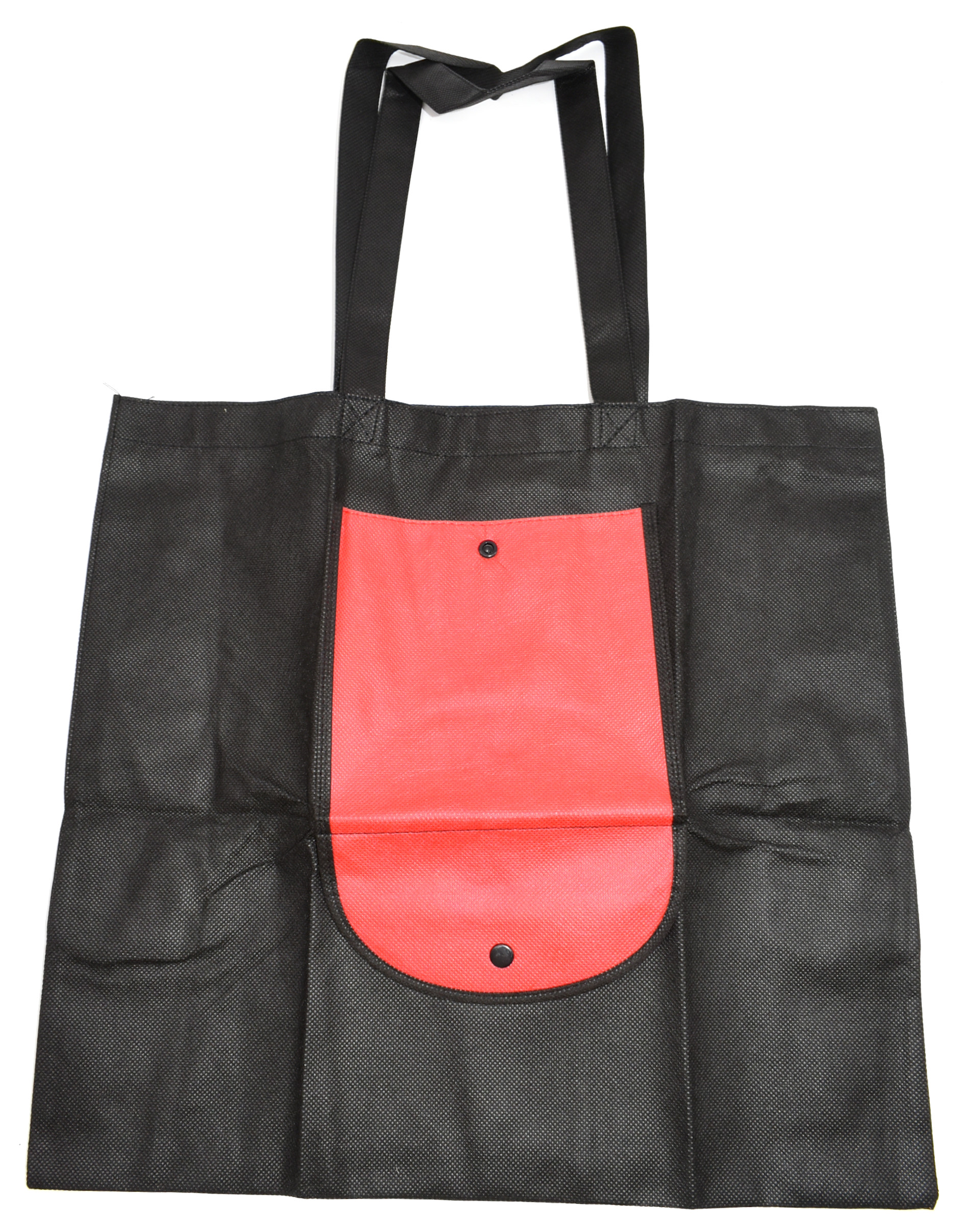 TOTE BAG,  18X17,  FOLDABLE,  NON WOVEN,  RED