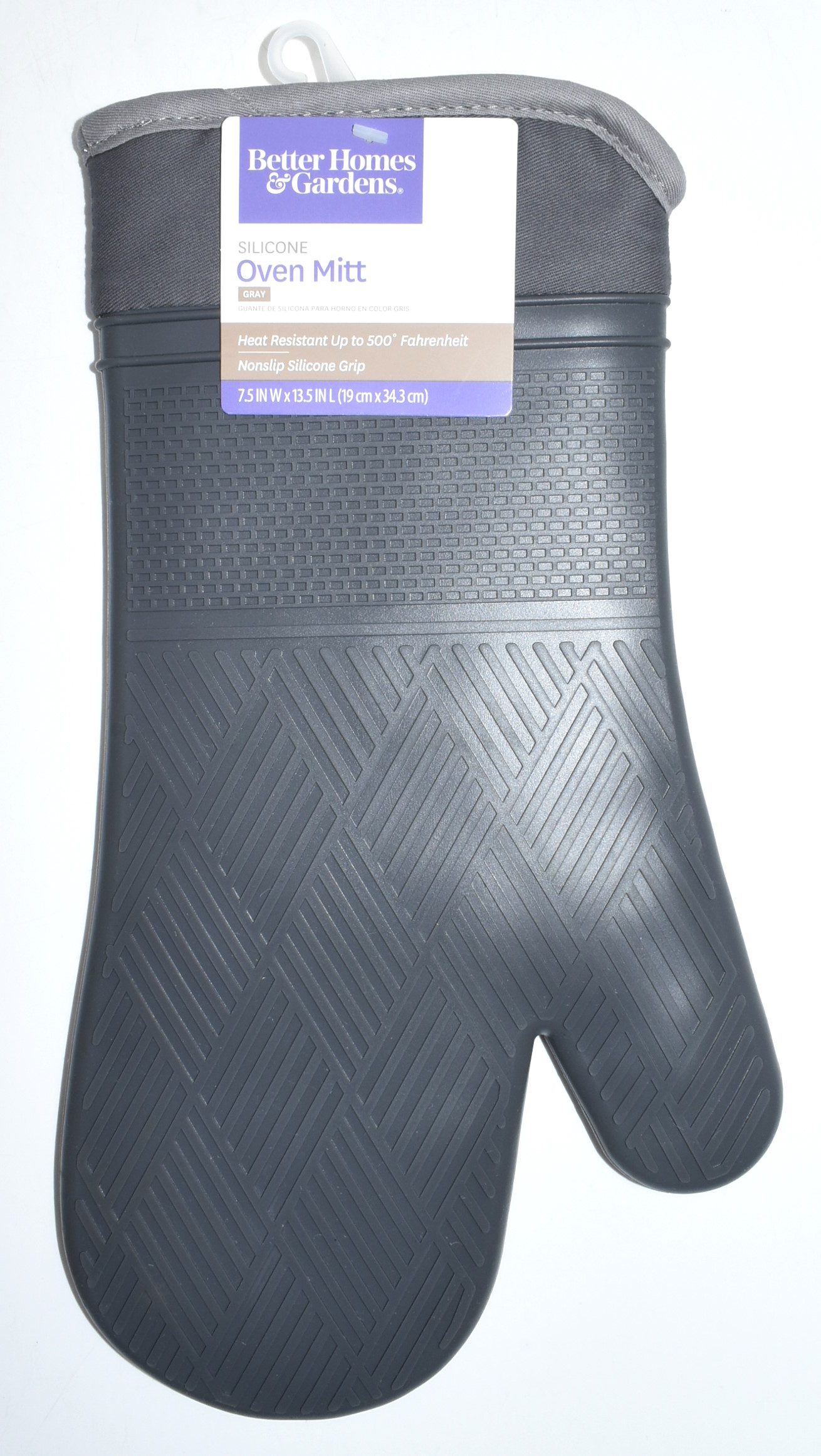 OVEN MITT,  GREY,  BASKETWEAVE,  SILICONE,  BHG