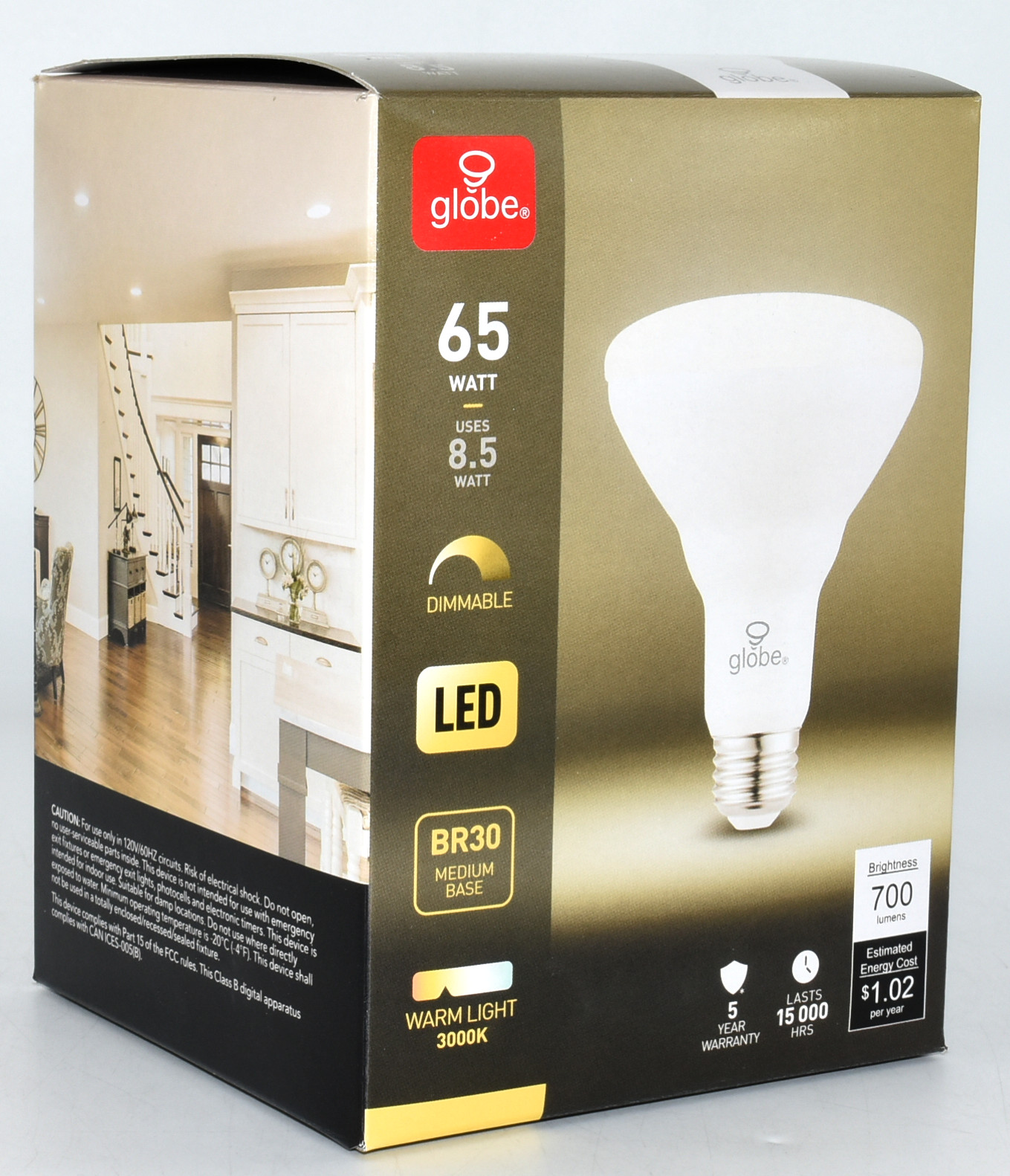 LIGHT BULB,  BR30,  LED,  65W EQ,  DIMMABLE,  E26,  COLOR BOX, CUL
