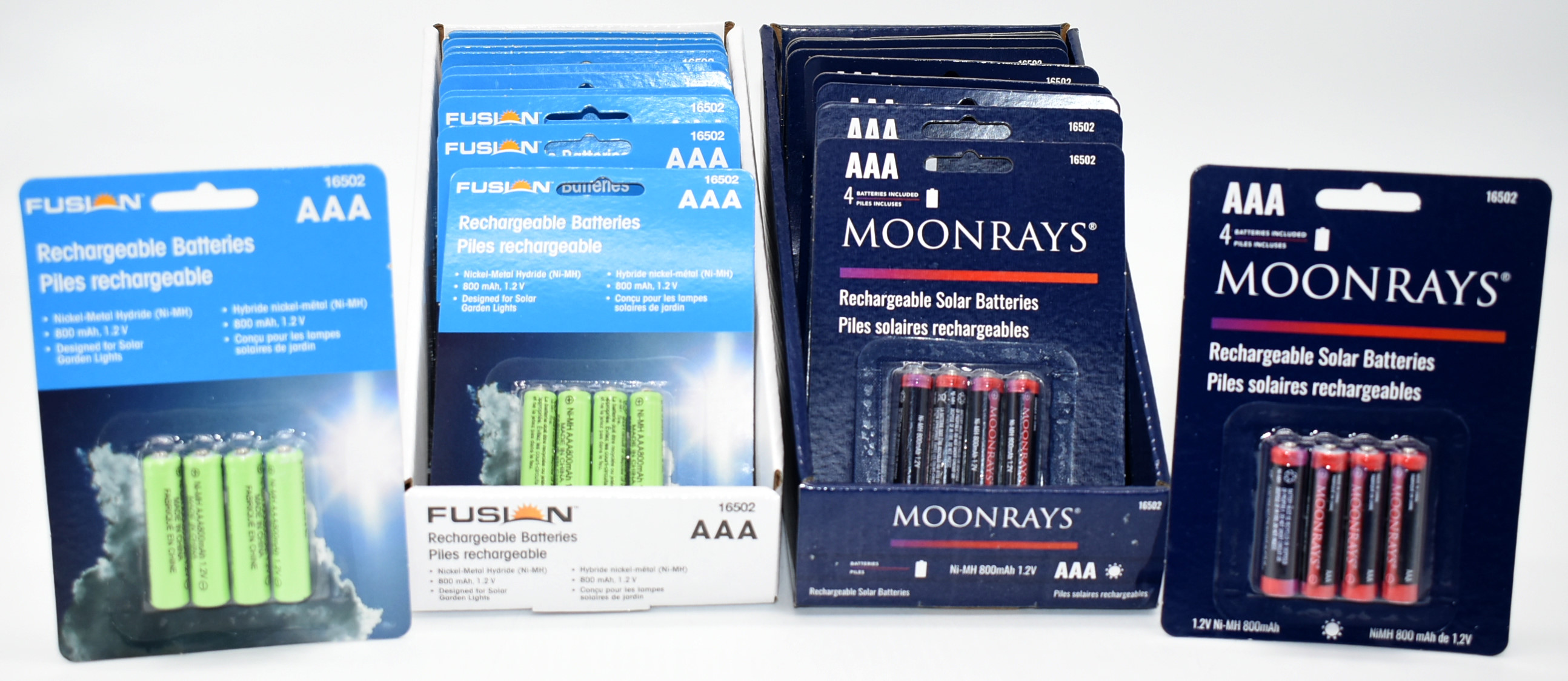 BATTERY, 4PK, AAA, 800MAH, NI MH,  SOLAR REPLACEMENT