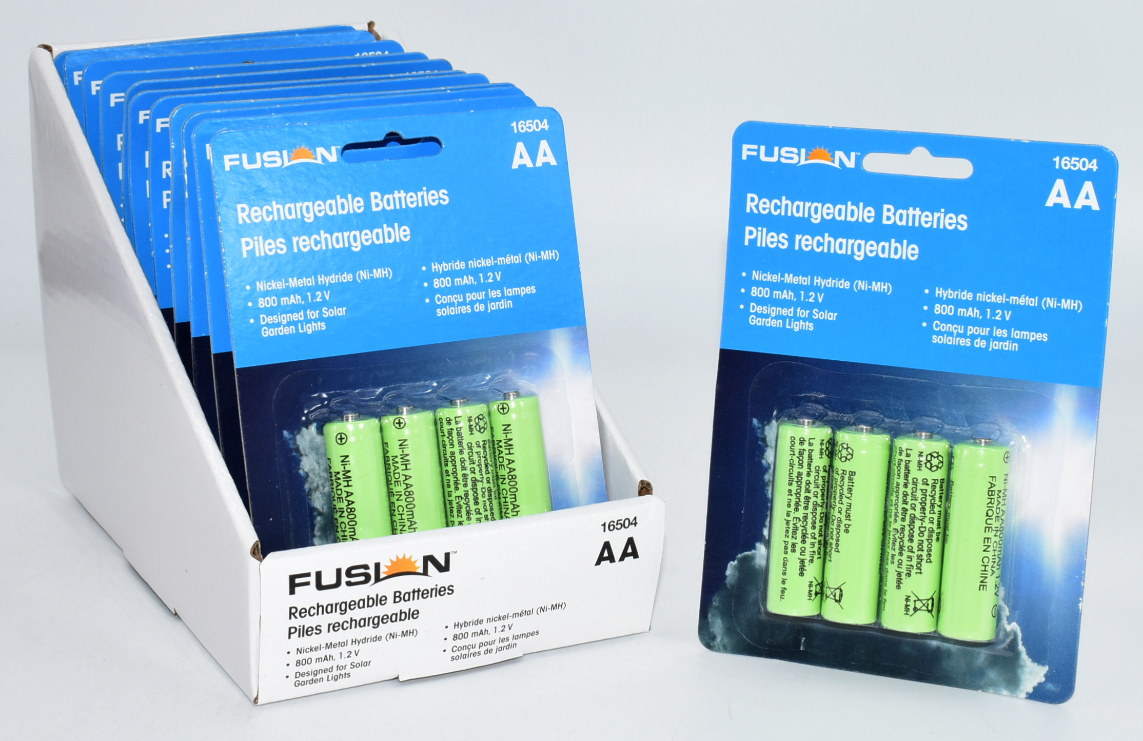 BATTERY, 4PK, AA, 600MAH, NI MH,  SOLAR REPLACEMENT