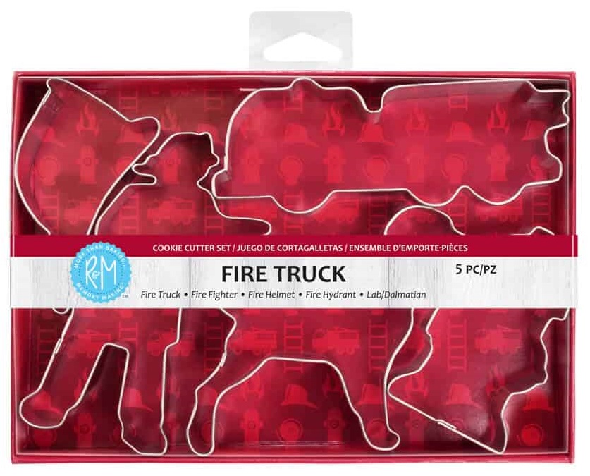 COOKIE CUTTER,  FIRE TRUCK 5PC. SET,  ACETATE BOX