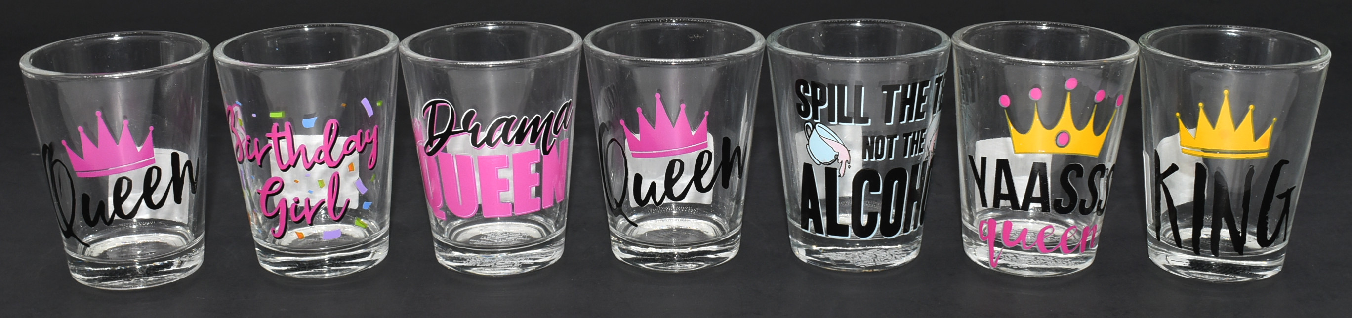 SHOT GLASS 1.5OZ ASST SAYINGS 6 STYLES