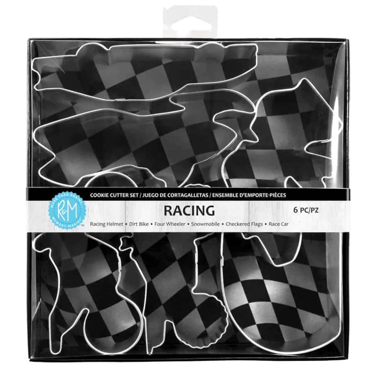 COOKIE CUTTER,  RACING,  6PC,  BLACK