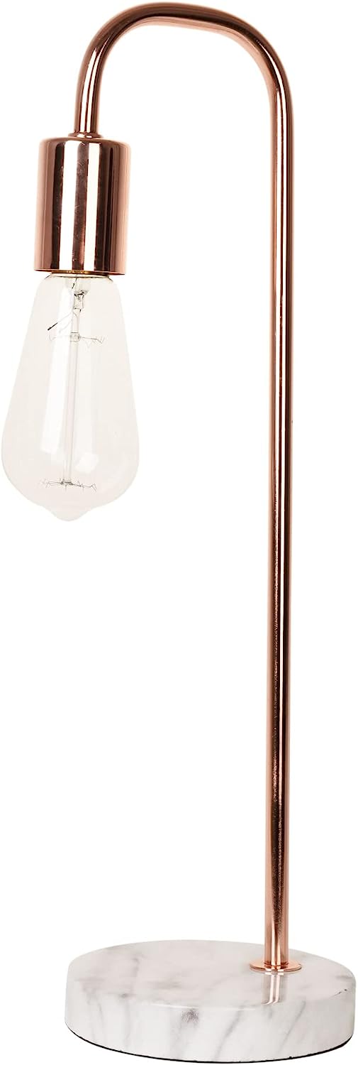 LAMP, TABLE, 19IN, ROSE GOLD, FAUX MARBLE BASE, BULB NOT INCL,  BB