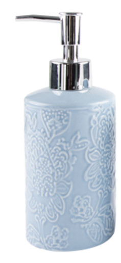 SOAP PUMP, BLUE EMBOSSED,  PRE PRICED 5.00 DG