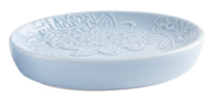 SOAP DISH, BLUE EMBOSSED,  PRE PRICED 3.00 DG