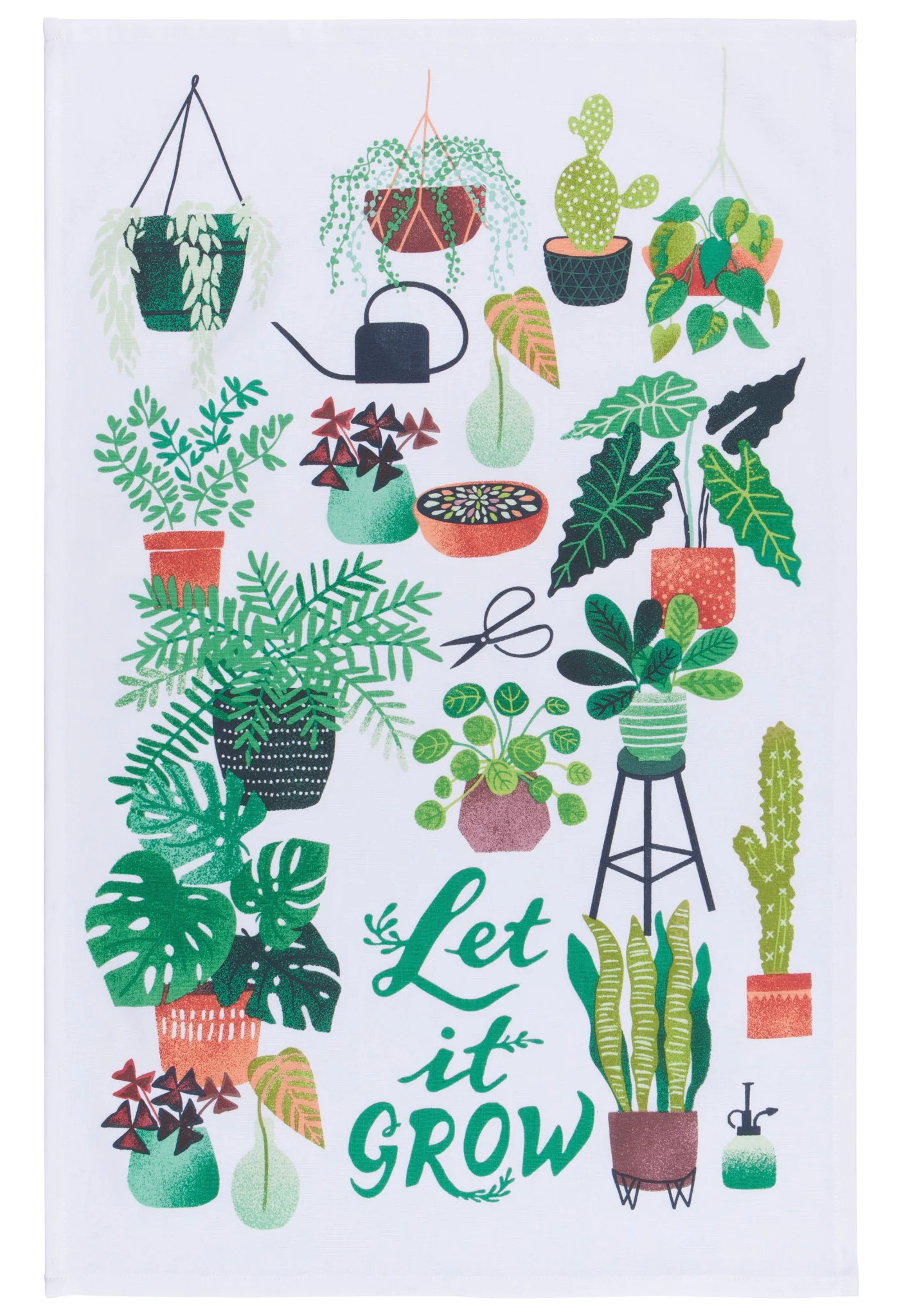 TEA TOWEL,  28X18,  LET IT GROW,  PRINT