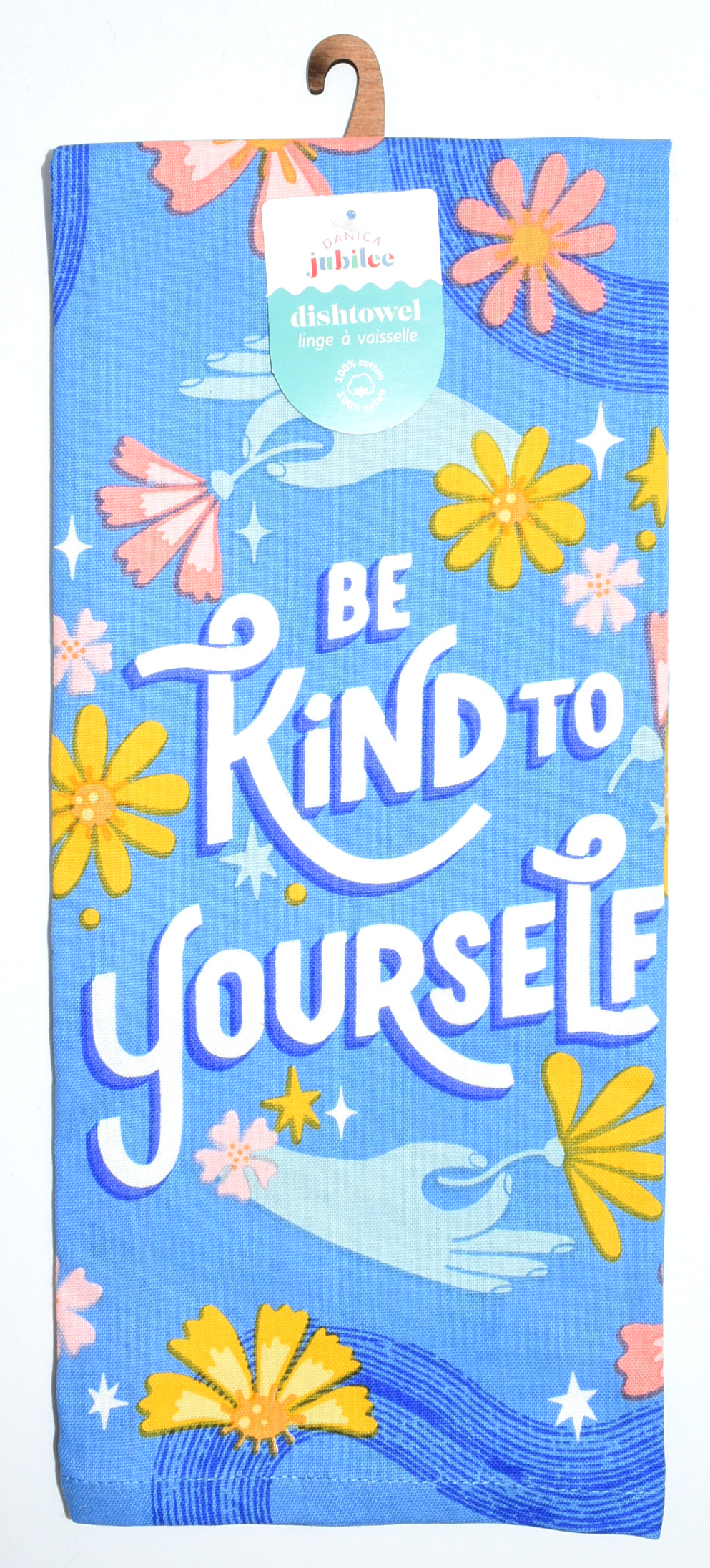 TEA TOWEL,  28X18,  CARE CLUB BLUE