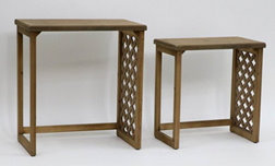 TABLES, ACCENT, SET OF 2, NESTED WOOD, 24X22X14, 20X19X12, ASSMBLD
