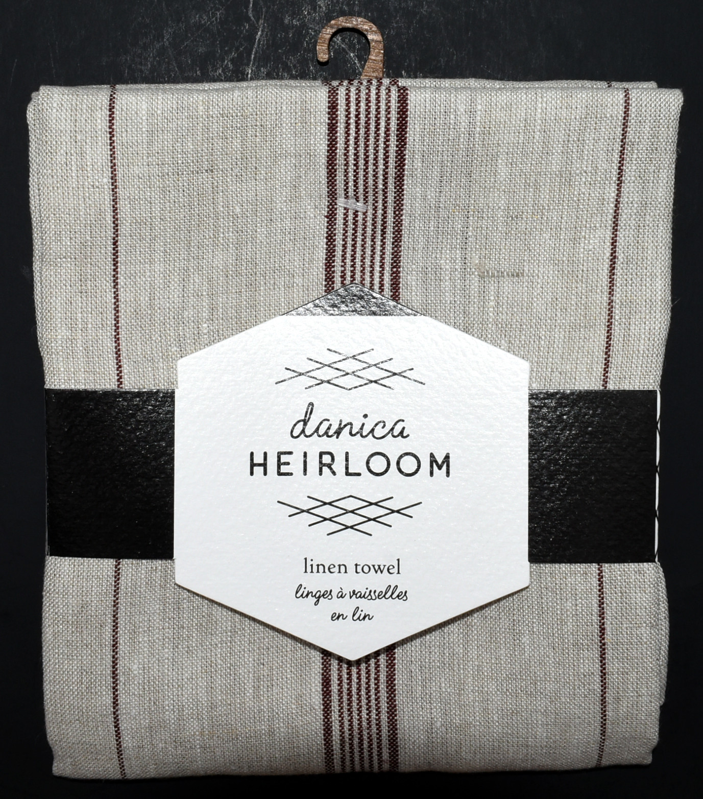 TEA TOWEL,  28X18,  MAISON STRIPE,  WINE