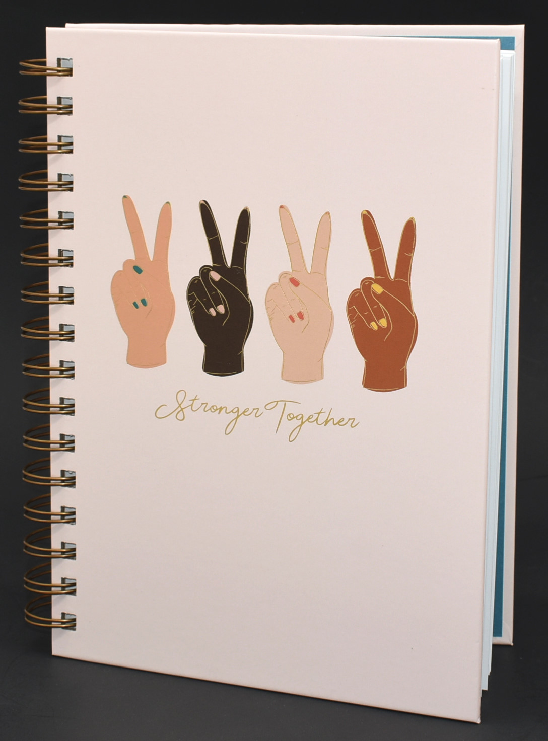 JOURNAL,  250 PG,  HARDCOVER,  SPIRAL BOUND, STRONGER TOGETHER