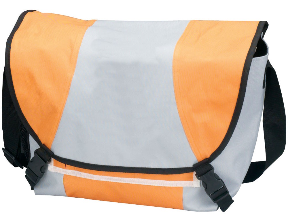 MESSENGER BAG,  TWO TONE,  WITH STRAP,  ORANGE