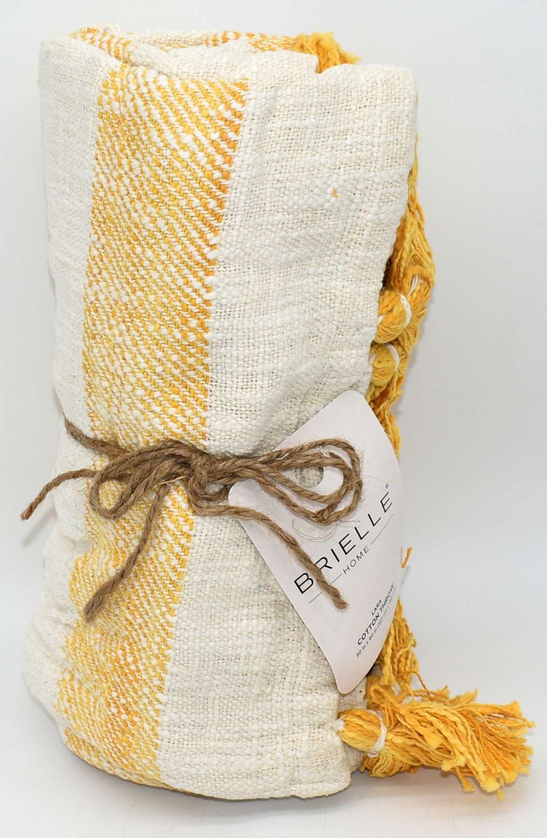 THROW,  50X60,  COTTON,  YELLOW LARA